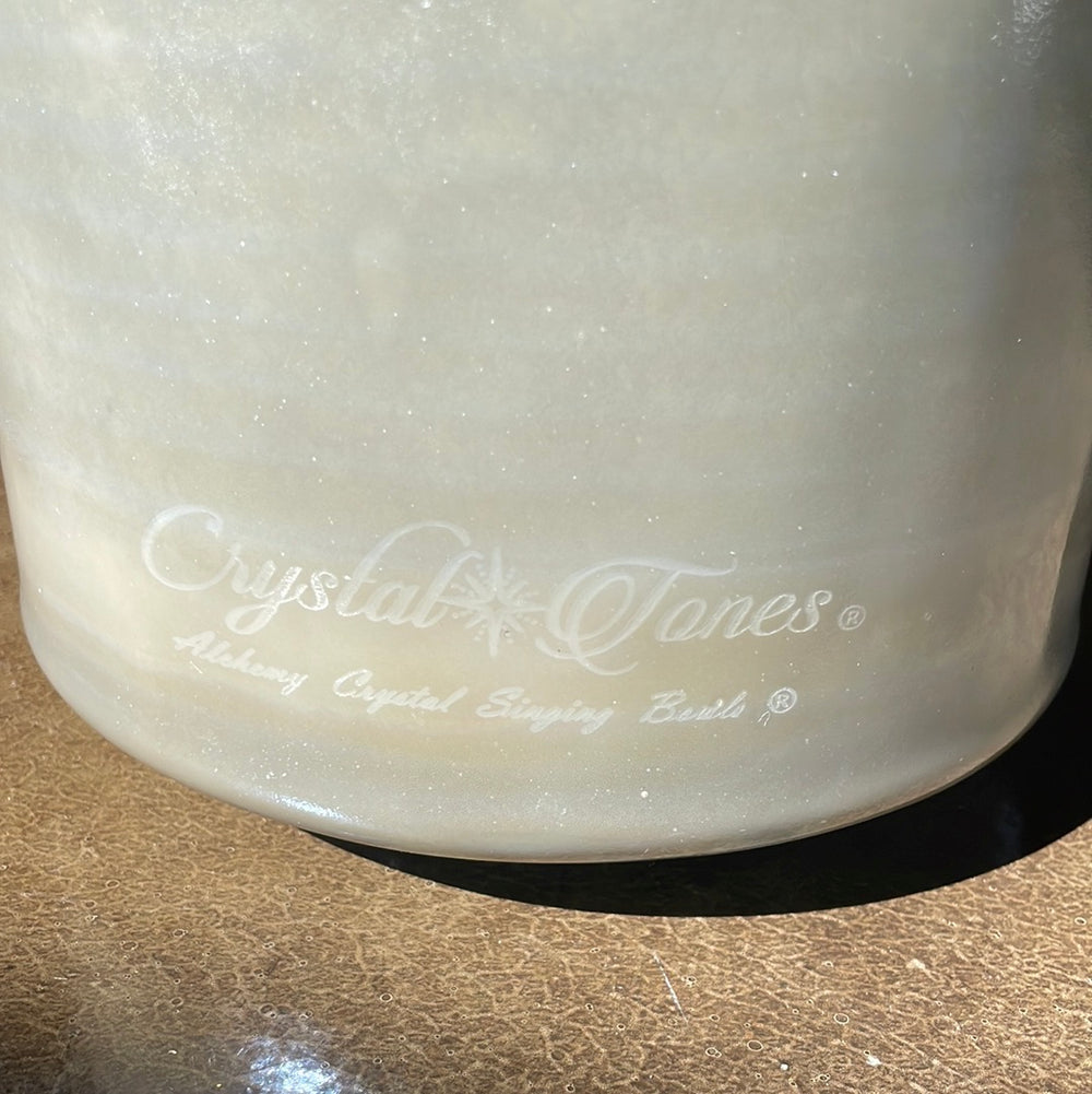 7" F+40 Moldavite, White Light Angel Gold Bowl 124950 Crystal Tones® ENCINITAS