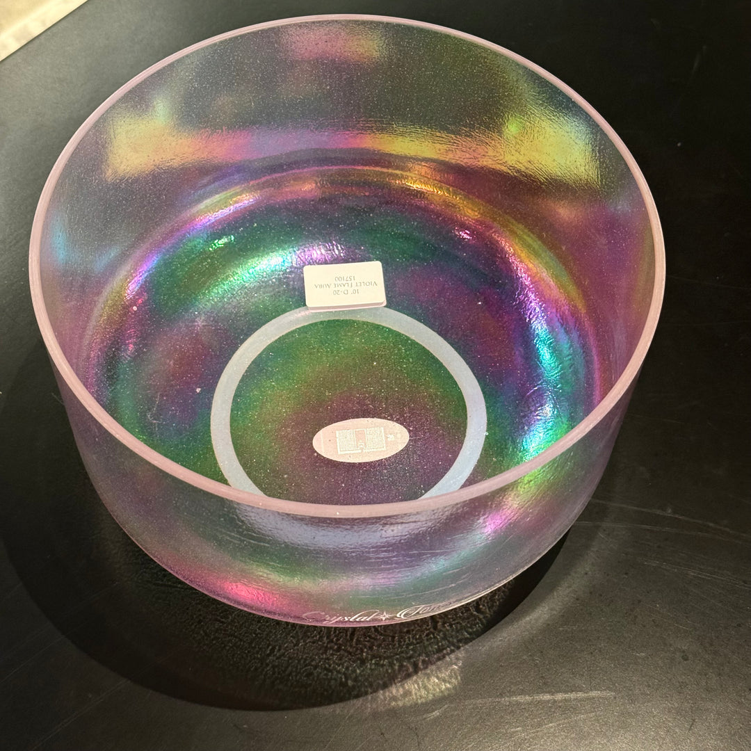 10" D+20 Violet Flame Aura 157100 Crystal Tones® Alchemy Crystal Singing Bowl