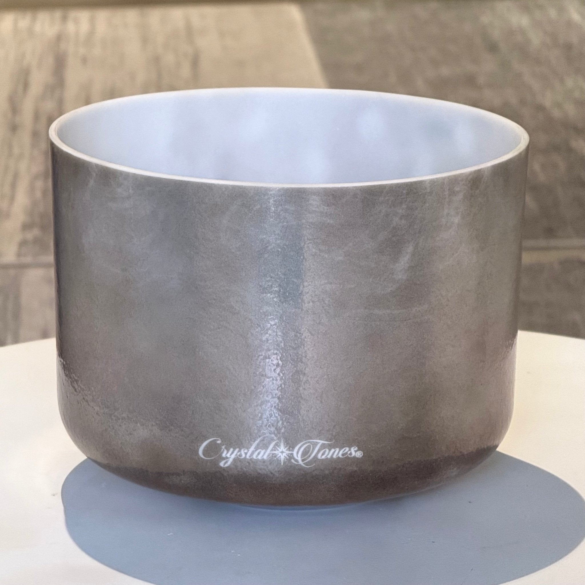 9" A-45 Ebony Angel Gold, Platinum Frosted (Inside) Bowl 123473 Crystal Tones® Alchemy Crystal Singing Bowl - Sacred Sound of the Soul