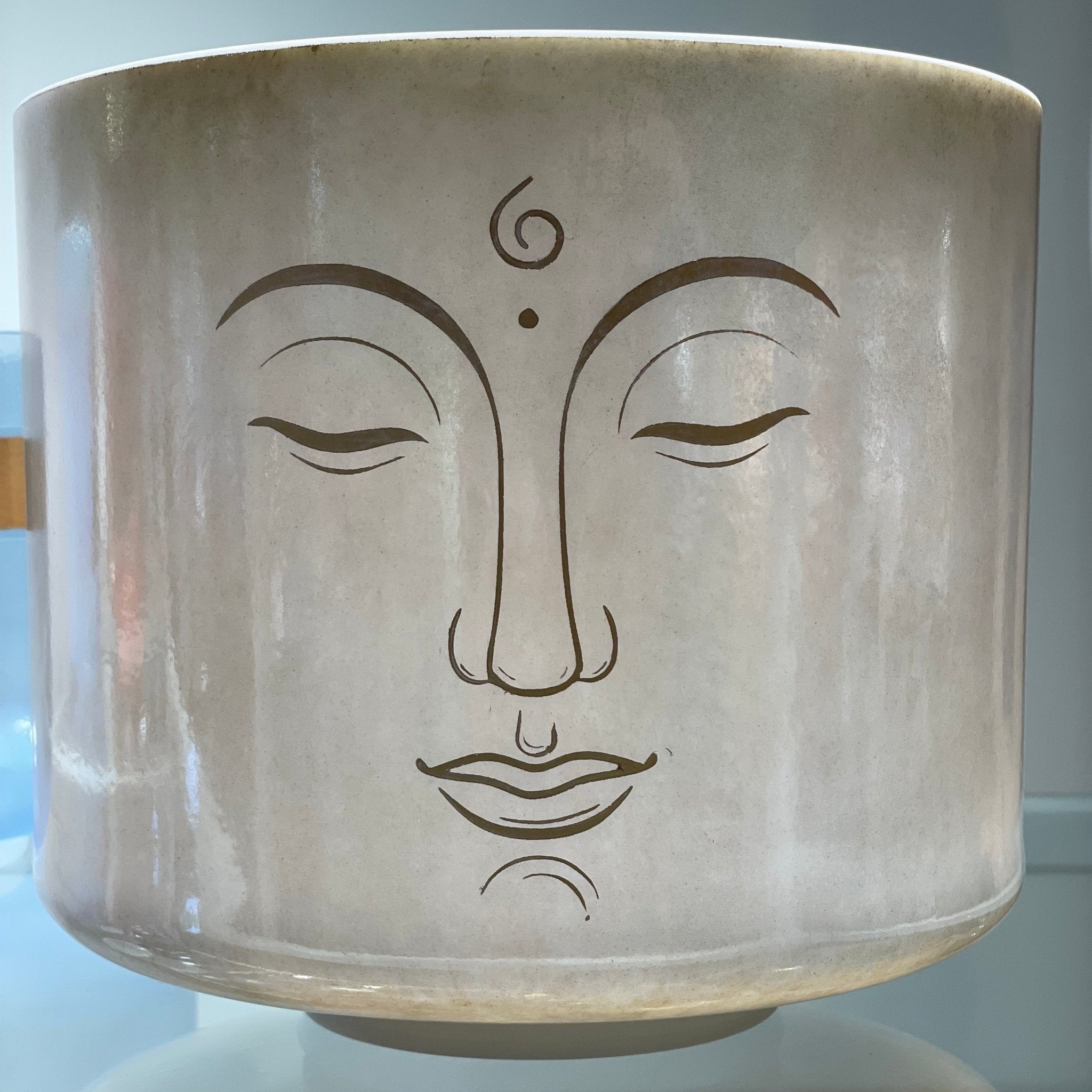 9" C-35 Indium Chief W/ Etched Solid Gold Eyes Of Buddha 101472 Crystal Tones® Alchemy Crystal Singing Bowl - Sacred Sound of the Soul