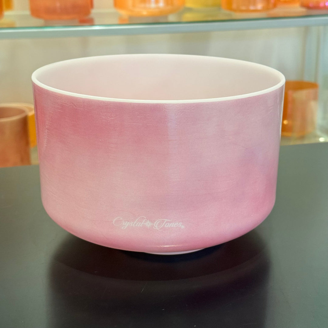 9" C-5 Pink Ocean Gold, Frosted (Inside) 161188 Crystal Tones® Alchemy Crystal Singing Bowl - Sacred Sound of the Soul