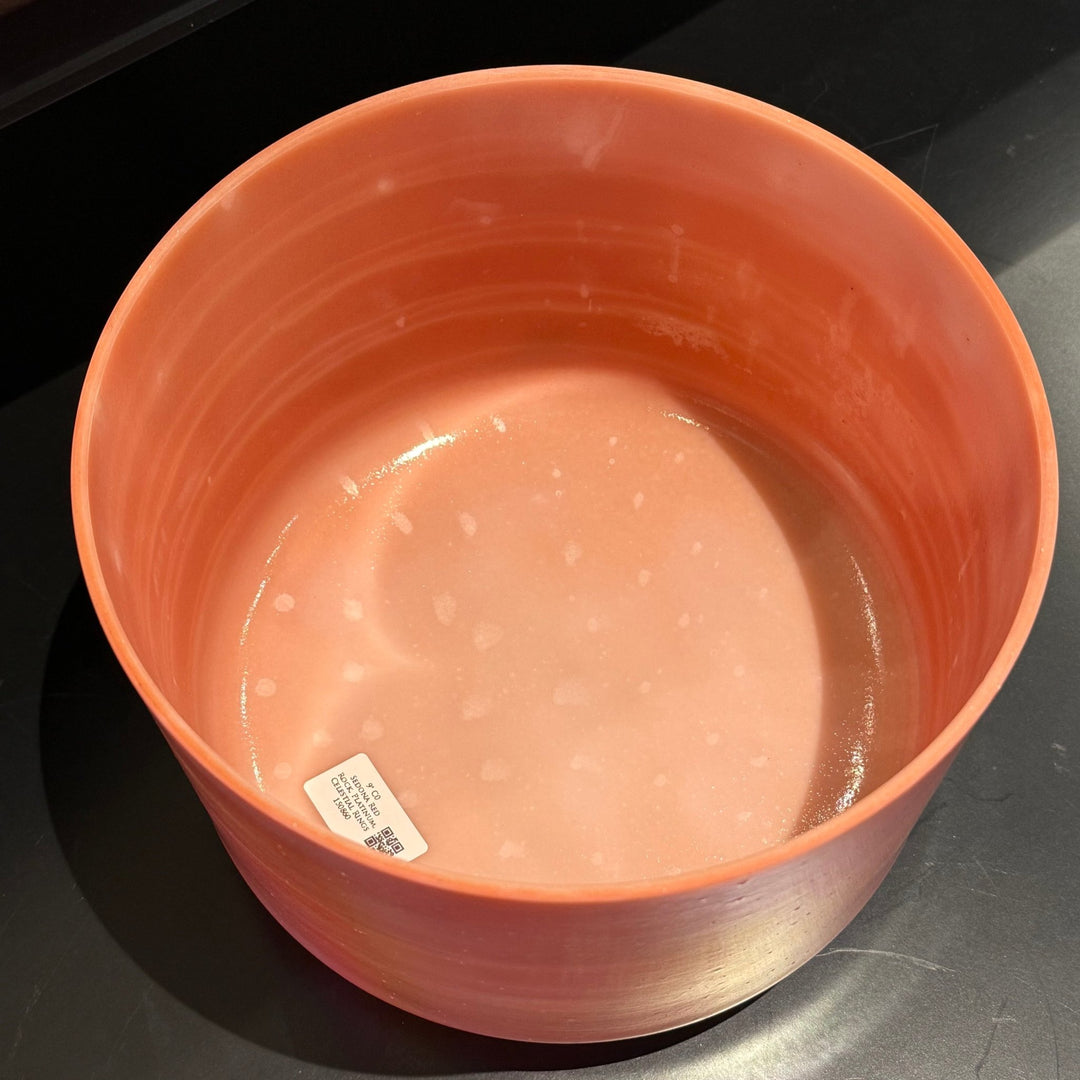 9" C0 Sedona Red Rock, Platinum, Celestial Rings 150860 Crystal Tones® Alchemy Crystal Singing Bowl - Sacred Sound of the Soul
