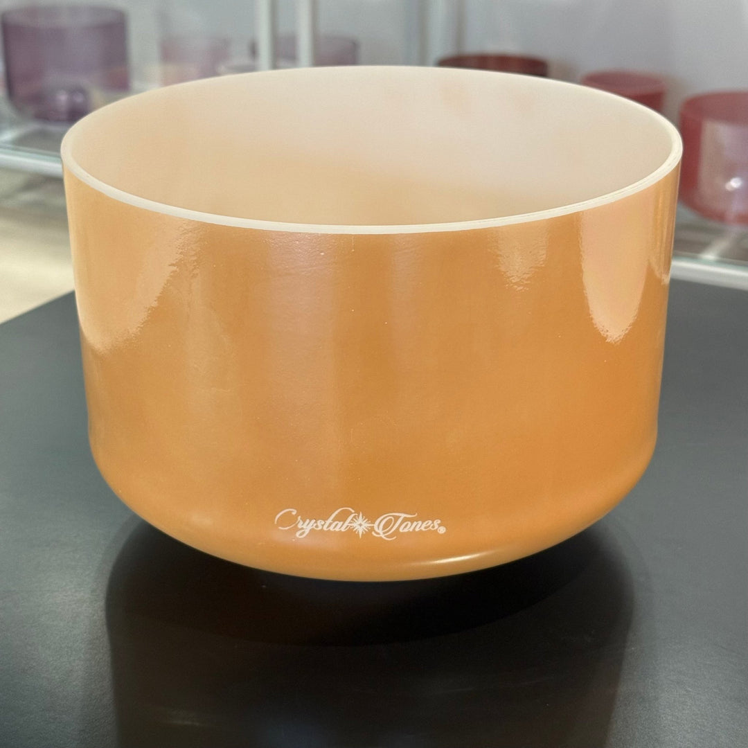 9" C+15 Laughing Buddha, Frosted Rim Inside 157849 Crystal Tones® Alchemy Crystal Singing Bowl - Sacred Sound of the Soul