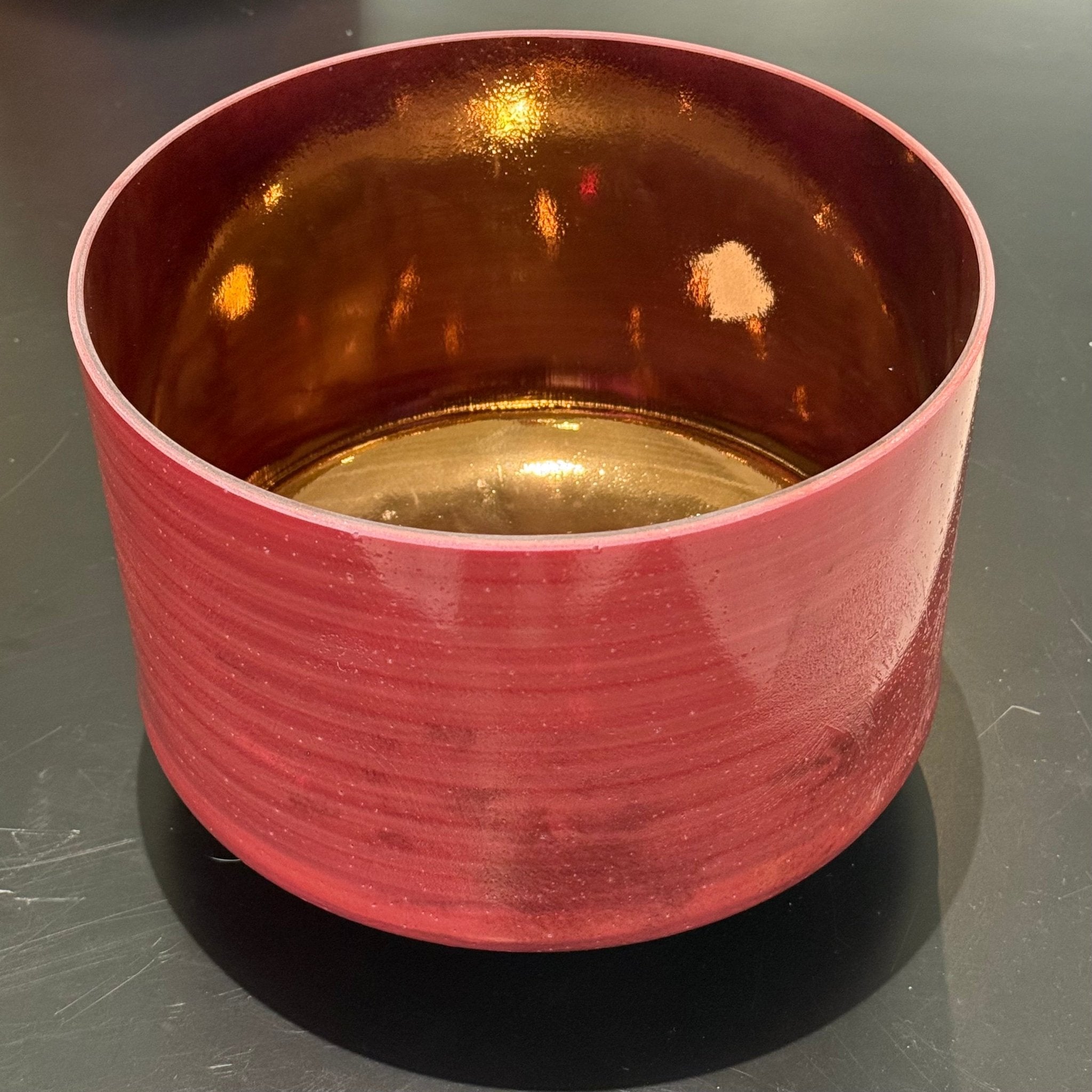 9" C+5 Pink Tourmaline, Tibetan Quartz Copper (Inside), Celestial Rings 159147 Crystal Tones® Alchemy Crystal Singing Bowl - Sacred Sound of the Soul