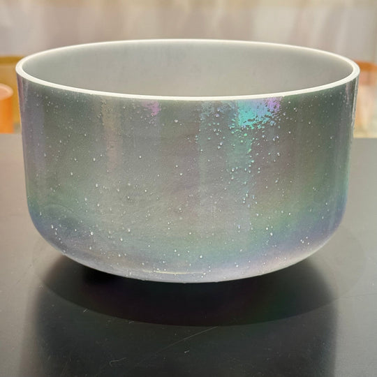 9" D-30 Moldavite, Platinum 149935 Crystal Tones® Alchemy Crystal Singing Bowl - Sacred Sound of the Soul