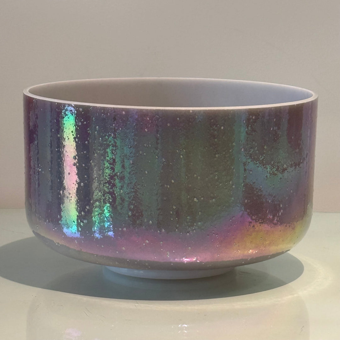 9" D-30 Moldavite, Platinum 149935 Crystal Tones® Alchemy Crystal Singing Bowl - Sacred Sound of the Soul