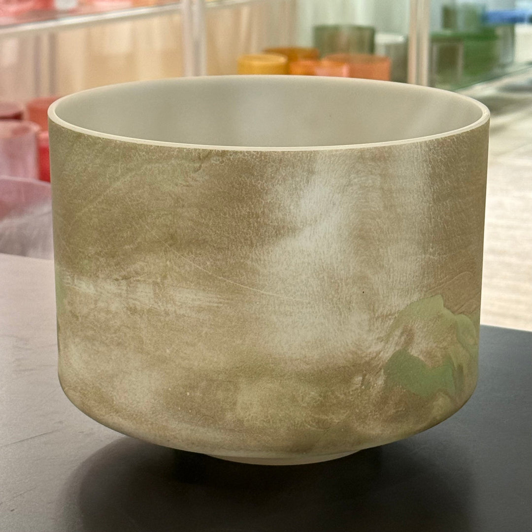 9" D-35 Itoigawa Jade, Frosted 150328 Crystal Tones® Alchemy Crystal Singing Bowl - Sacred Sound of the Soul