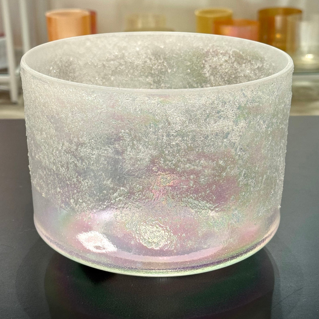 9" D-40 Lemurian Seed, Platinum Frosted Rim Inside 148796 Crystal Tones® Alchemy Crystal Singing Bowl - Sacred Sound of the Soul