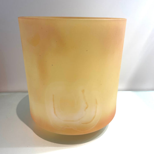 9" E-10 Carnelian Tall, Frosted Morph 104943 Crystal Tones® Alchemy Crystal Singing Bowl - Sacred Sound of the Soul