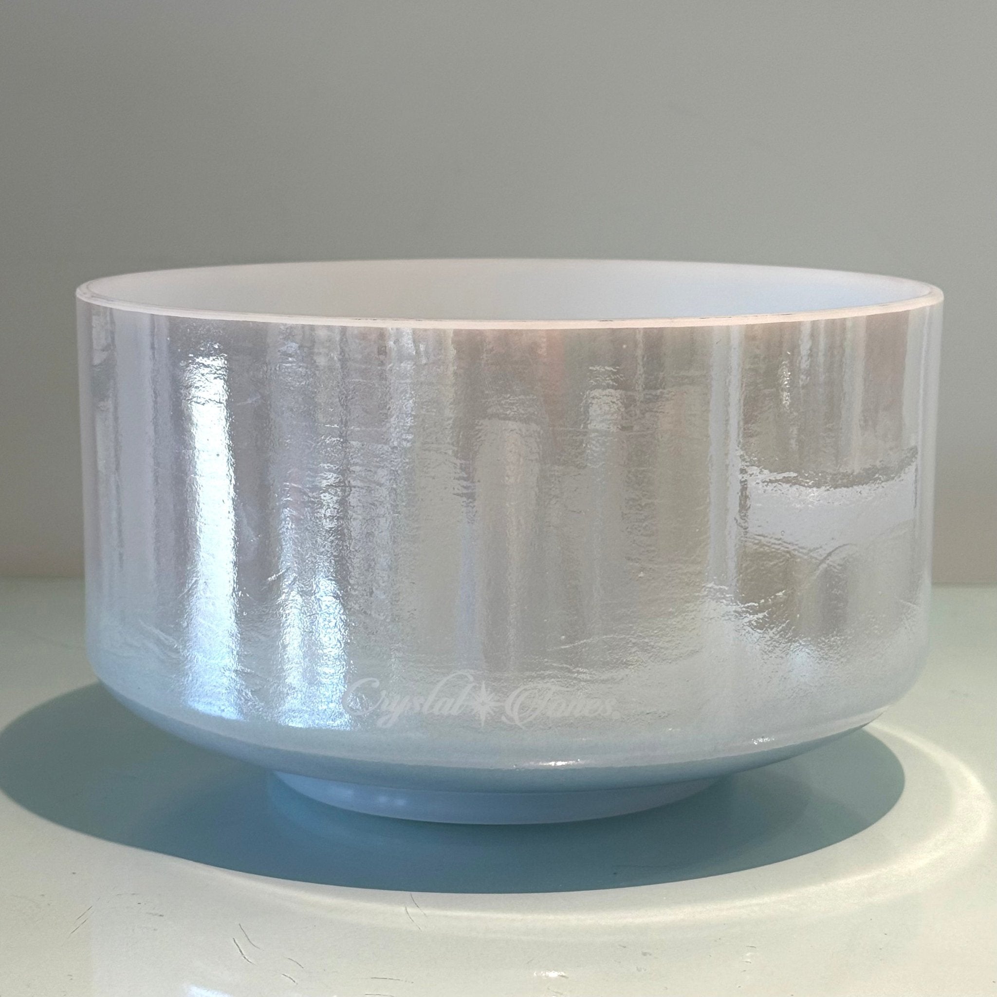 9" F0 Palladium, Ocean Indium (Base), Frosted Inside 156858 Crystal Tones® Alchemy Crystal Singing Bowl - Sacred Sound of the Soul