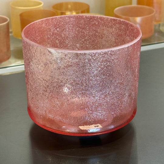 8" C+40 Lemurian Seed Rose Quartz, Palladium 147136 Crystal Tones® Alchemy Crystal Singing Bowl