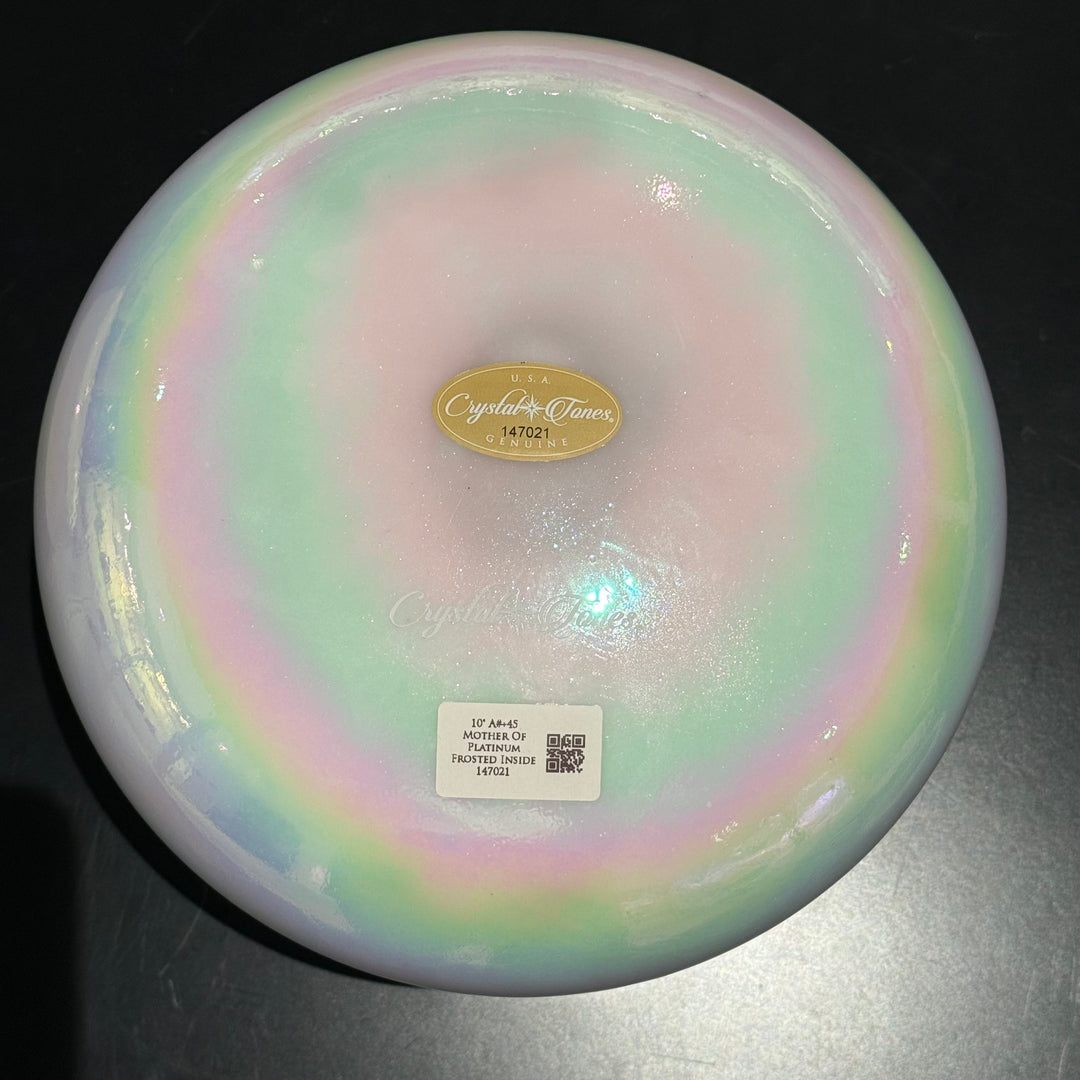 10" A#+45 Mother Of Platinum Frosted Inside 147021 Crystal Tones® Alchemy Crystal Singing Bowl