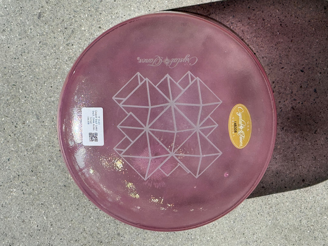 9" F+15 Great Salt Lake Salt, Pink Aura Gold 146308 Crystal Tones® Alchemy Crystal Singing Bowl