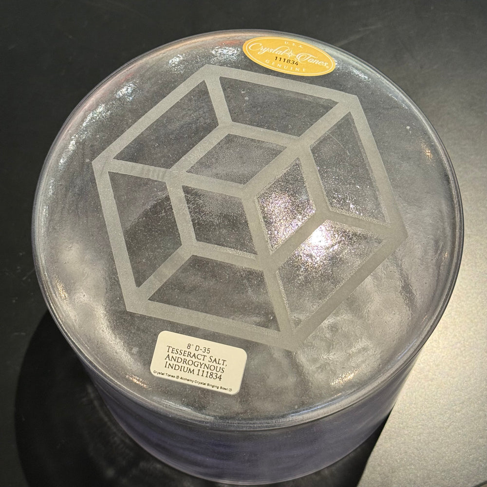 8" D-35 Tesseract Salt, Androgynous Indium 111834 Crystal Tones® Alchemy Crystal Singing Bowl