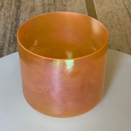 8" C#+5 Dead Sea Salt, crone goddess, White Light Aura Gold (Inside) Bowl 110432 Crystal Tones®