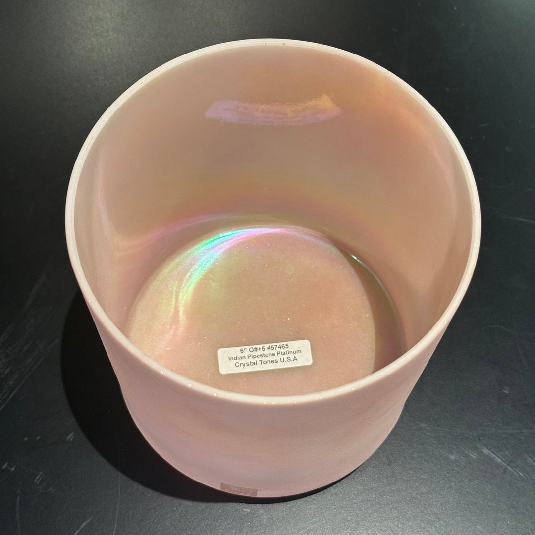 6" G#+5 Indian Pipestone Platinum 57465 Crystal Tones® Alchemy Crystal Singing Bowl