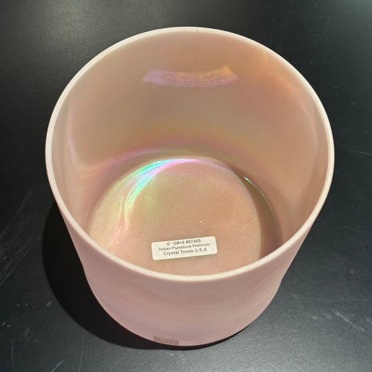 6" G#+5 Indian Pipestone Platinum 57465 Crystal Tones® Alchemy Crystal Singing Bowl