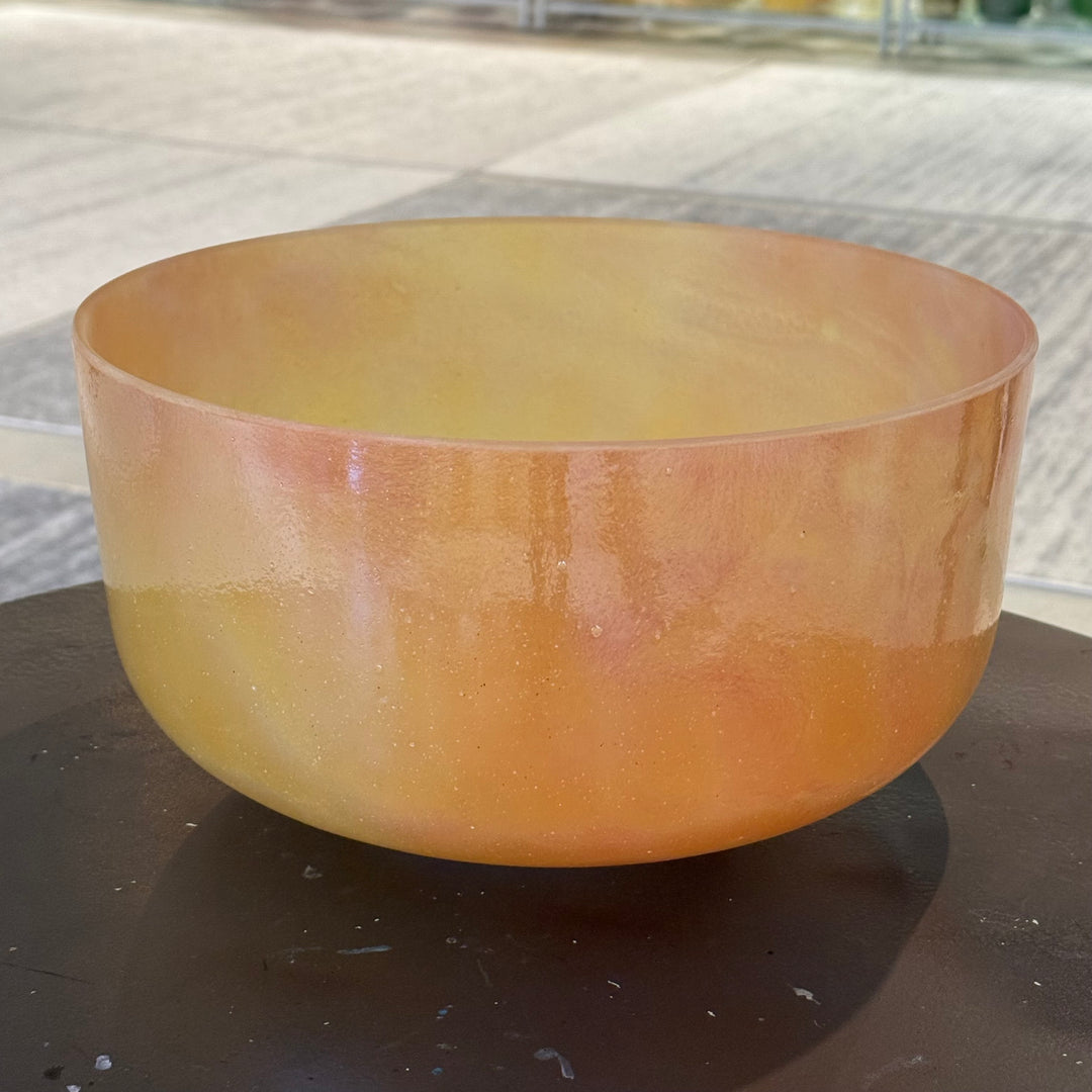 12" F+20 Carnelian, White Light Aura Gold Frosted Inside 107317 Crystal Tones®