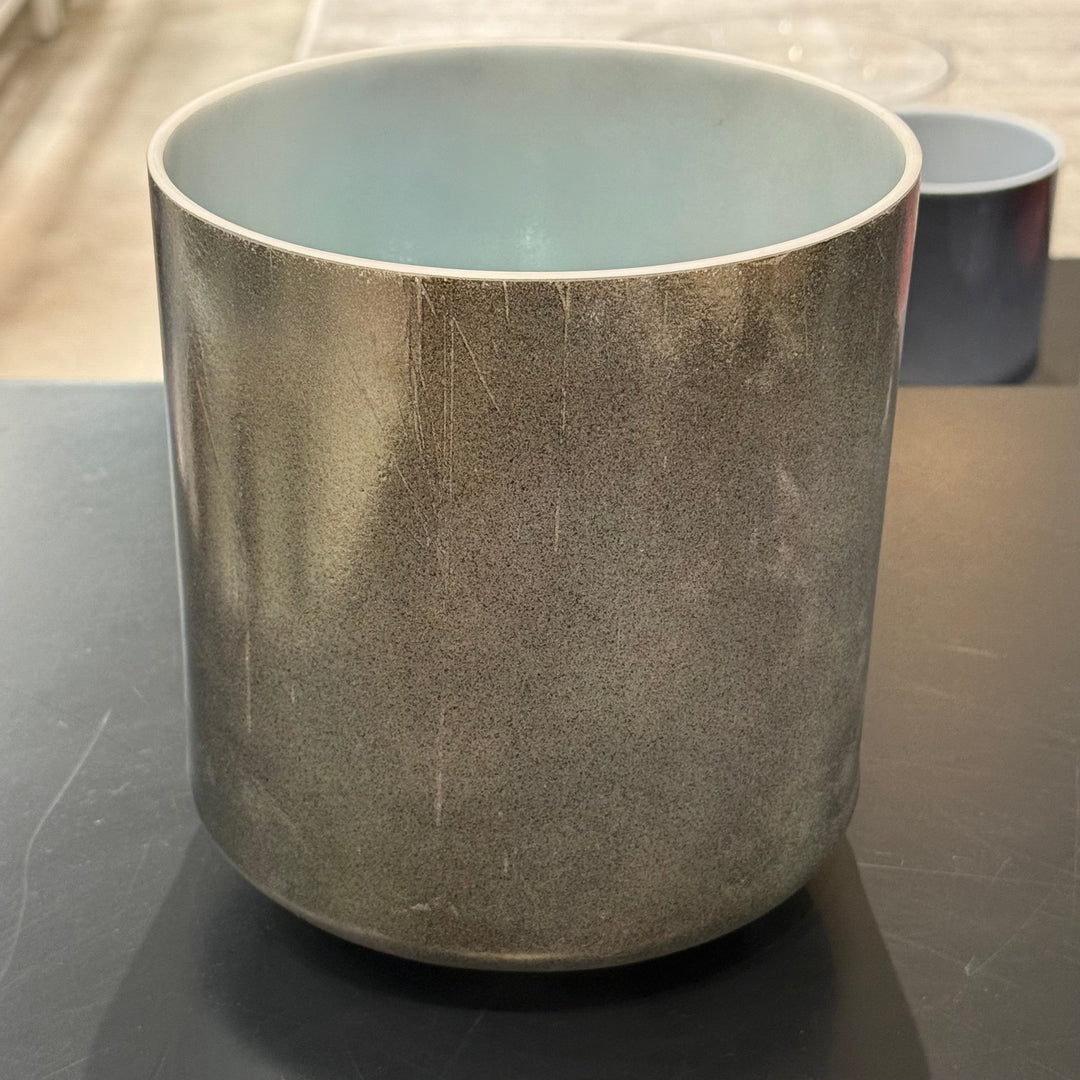 7" F0 Ebony angel gold, platinum, Ocean Gold (Inside) Bowl 113584 Crystal Tones® Alchemy Crystal Singing Bowl