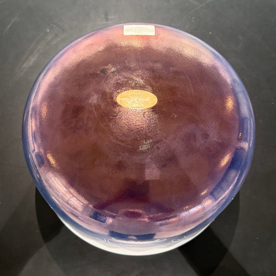 12" G#+15 White Light Angel Gold, Violet Ocean Gold (Base), W/ Intricate Etched Lotus Flower, Frosted Rim, Frosted Inside 158171 Crystal Tones® Alchemy Crystal Singing Bowl