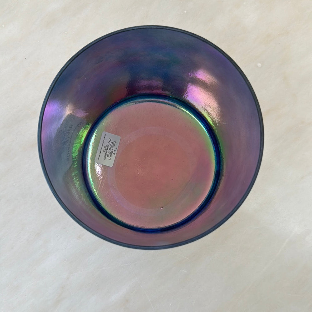 7" E+40 Tibetan Quartz Copper Aura, platinum (inside) Bowl 120705 Crystal Tones® SEDONA