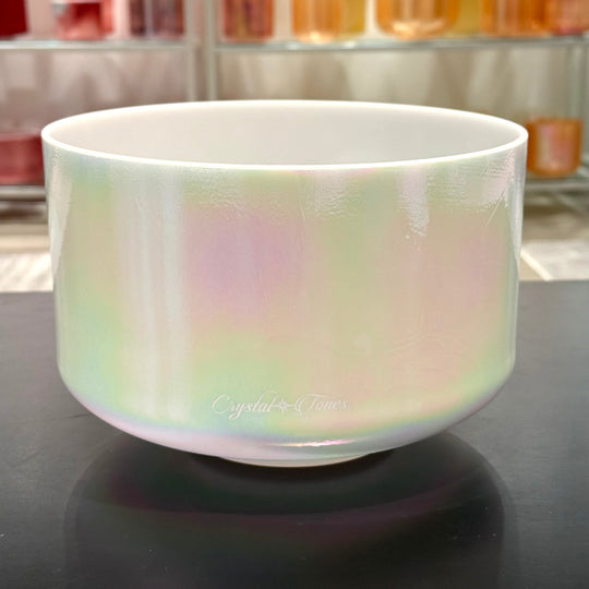9" C+20 Mother Of Platinum 161068 Crystal Tones® Alchemy Crystal Singing Bowl
