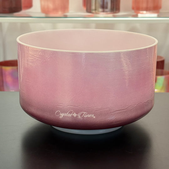 9" D-20 Pink Ocean Gold, Lavender Sunset Gold (Base) 158349 Crystal Tones® Alchemy Crystal Singing Bowl