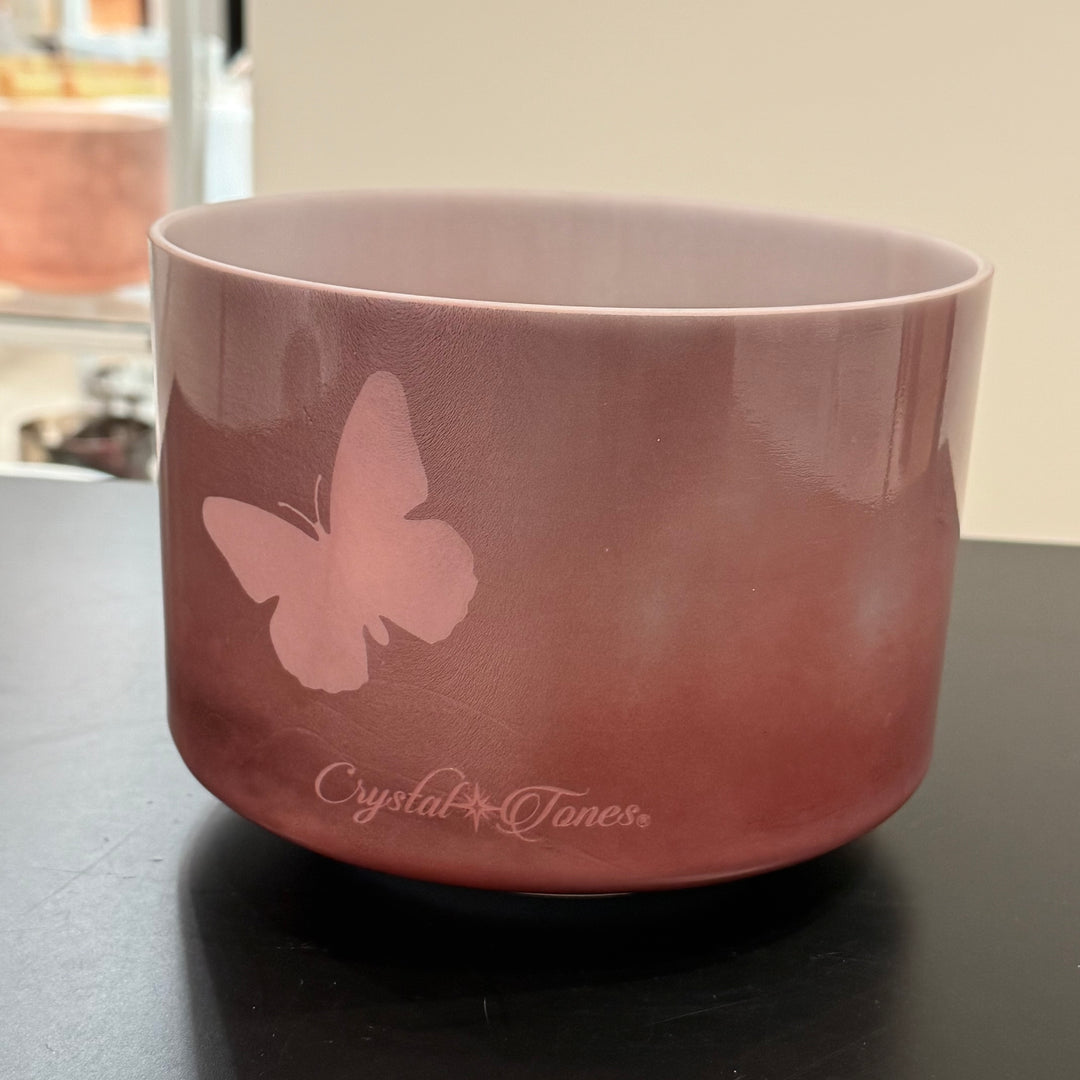 8" F-40 Ruby Etched Butterﬂies 137398 Crystal Tones® Alchemy Crystal Singing Bowl