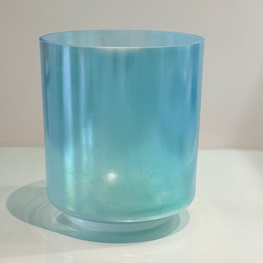 6" A+25 Tesseract Salt, Aqua Aura Gold Bowl 88270 Crystal Tones®