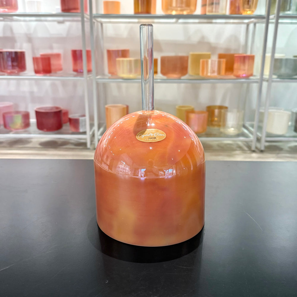 8" E-40 Sunstone, White Light Angel Gold, Transcendent 154336 Crystal Tones® Practitioner Crystal Singing Bowl