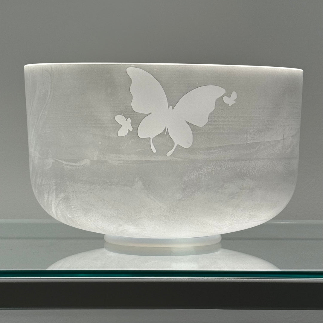 12" A+10 Green Heart Ocean Gold with Etched Butterflies 145763 Crystal Tones®
