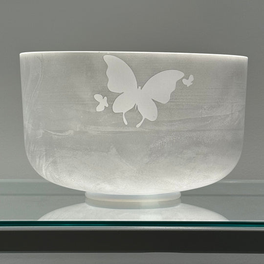 12" A+10 Green Heart Ocean Gold with Etched Butterflies 145763 Crystal Tones®