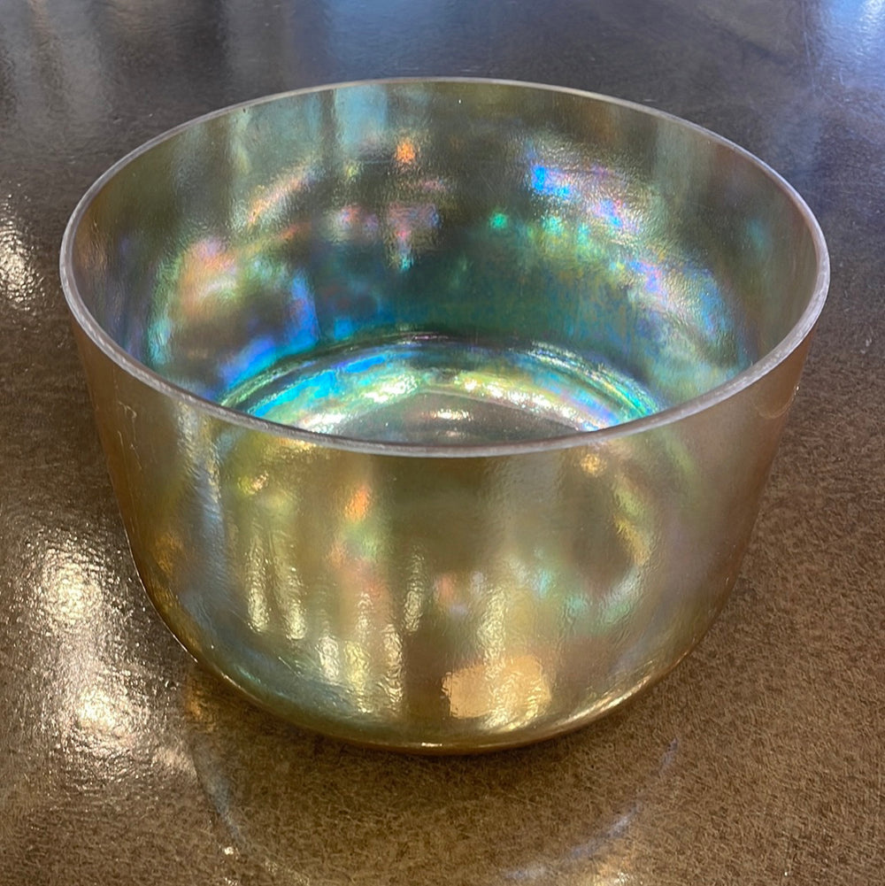 10" A#+50 Apophyllite, Grandmother, Aqua Aura Gold (inside) Bowl 113077 Crystal Tones®