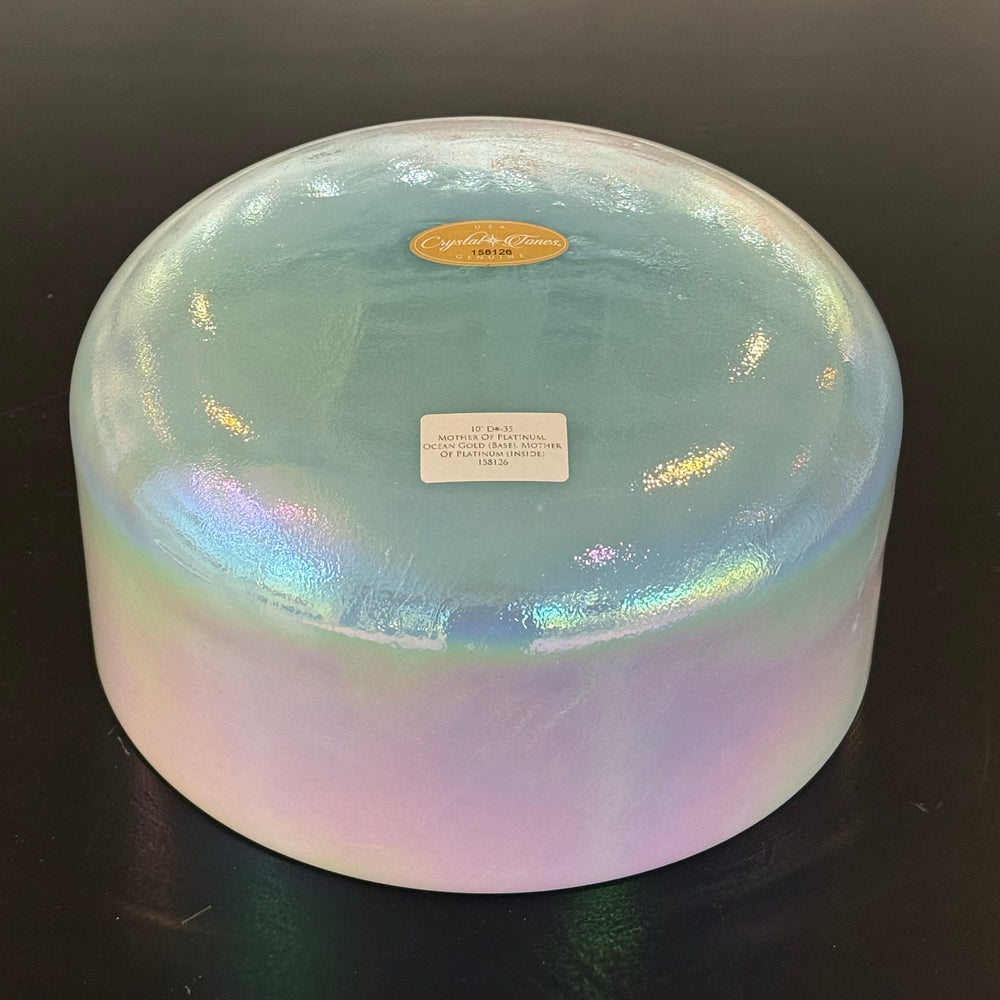 10" D#-35 Mother Of Platinum, Ocean Gold (Base), Mother Of Platinum (Inside) 158126 Crystal Tones® Alchemy Crystal Singing Bowl