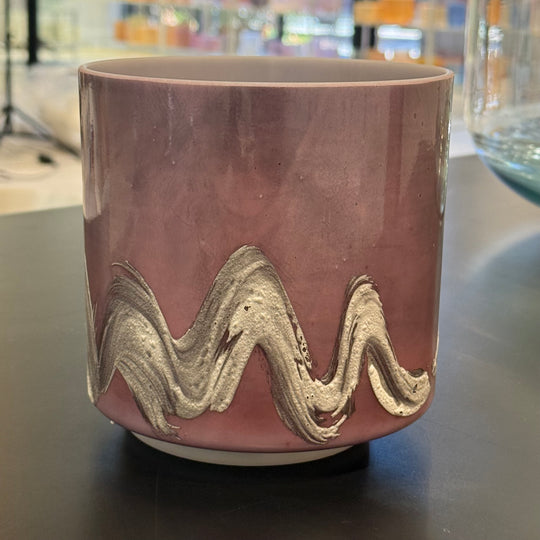6" B0 Pink Tourmaline, White Light Angel Gold 147553 Crystal Tones® Alchemy Crystal Singing Bowl