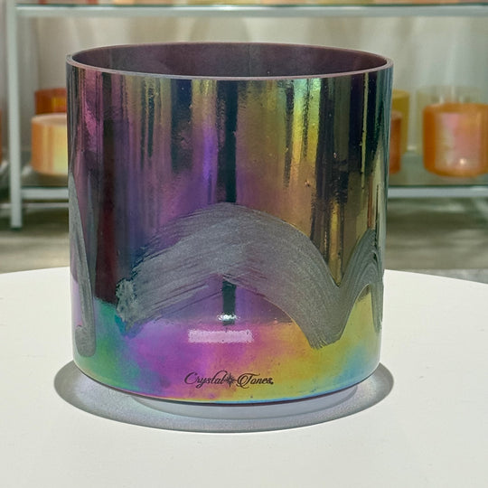 7" F#-35 Pink Tourmaline, Platinum 158418 Crystal Tones® Alchemy Crystal Singing Bowl