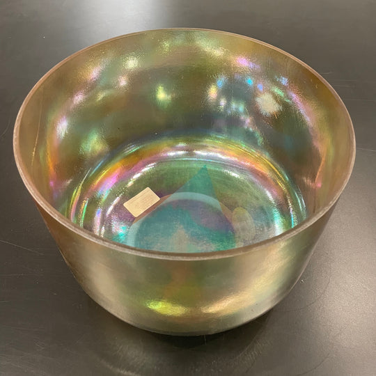 10" A#+50 Apophyllite, Grandmother, Aqua Aura Gold (inside) Bowl 113077 Crystal Tones®