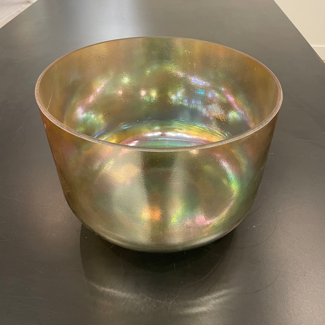 10" A#+50 Apophyllite, Grandmother, Aqua Aura Gold (inside) Bowl 113077 Crystal Tones®