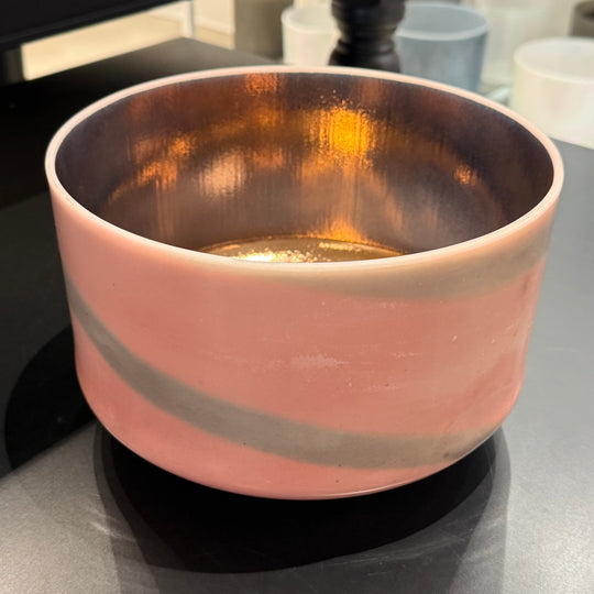 9" F+25 Tiger's Eye, Tibetan Quartz Copper (Inside) 147084 Crystal Tones® Alchemy Crystal Singing Bowl