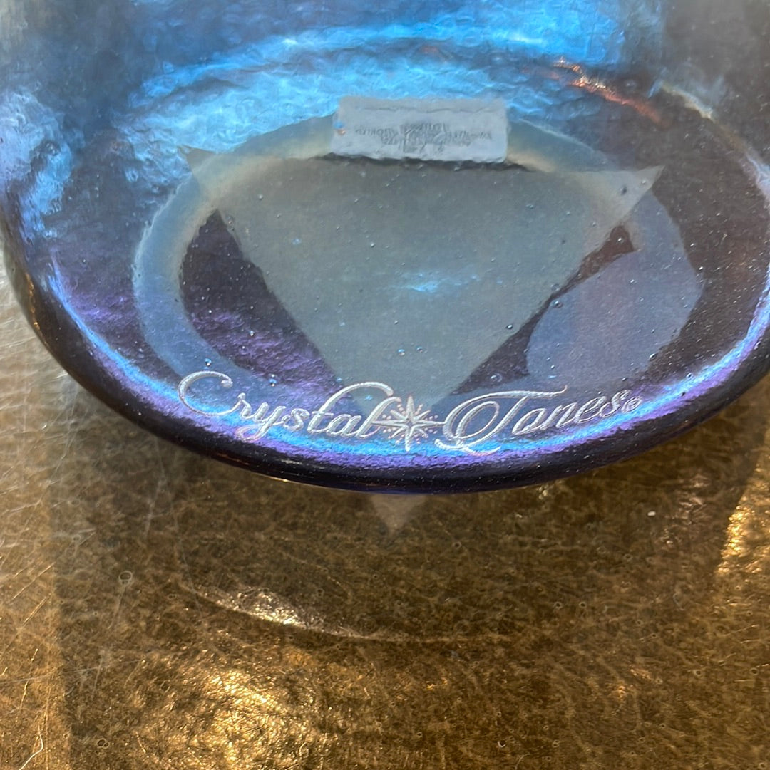 6" F#0 Apophyllite, Violet Aura Gold Bowl 131865 Crystal Tones®