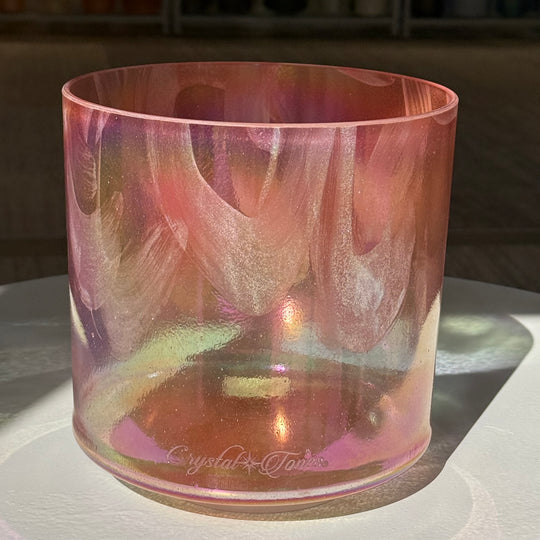 8" D-5 Rhodochrosite, Platinum Bowl 132250 Crystal Tones® Alchemy Crystal Singing Bowl