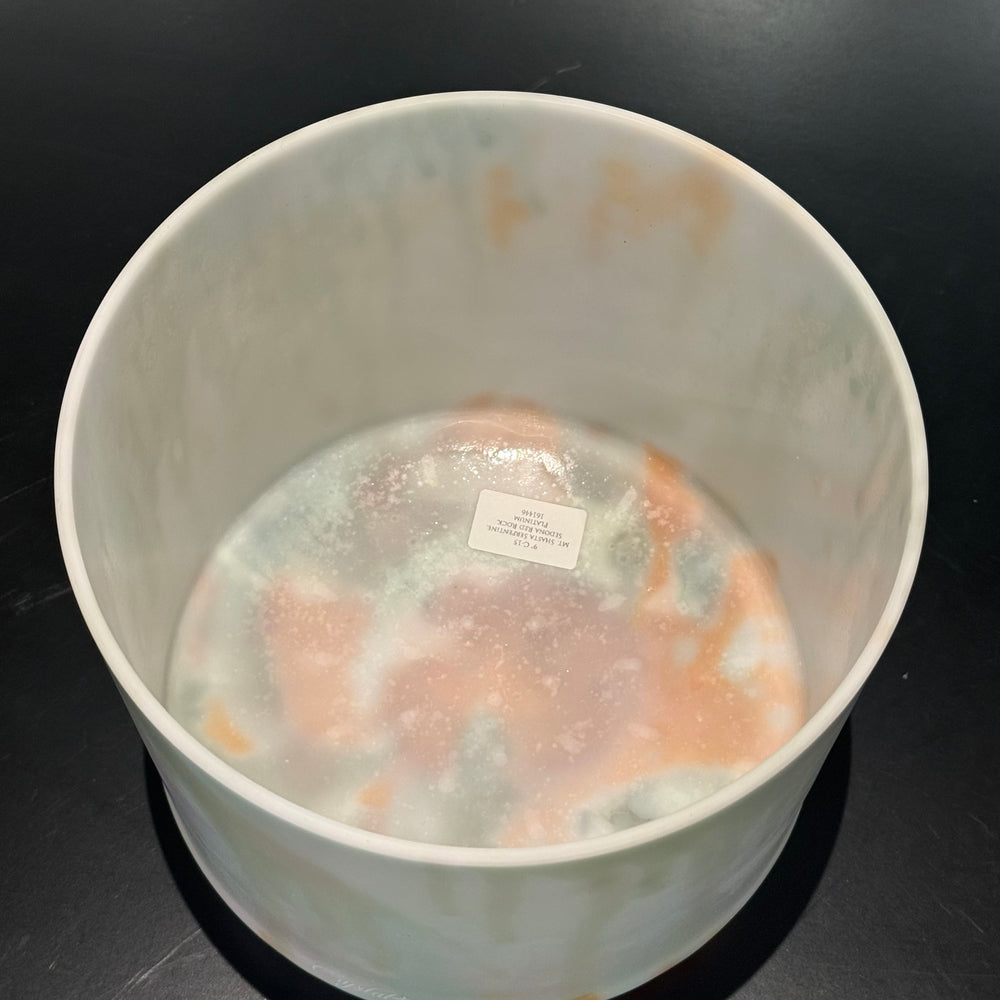 9" C-15 Mt. Shasta Serpentine, Sedona Red Rock, Platinum 161446 Crystal Tones® Alchemy Crystal Singing Bowl