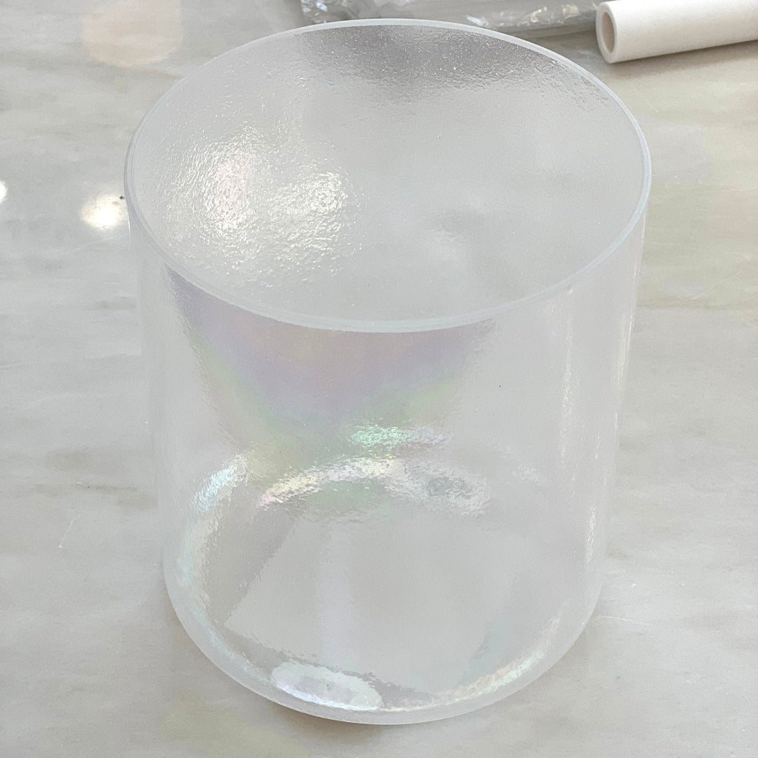 7" E+25 Tesseract Salt, Platinum 98667 Crystal Tones® Alchemy Crystal Singing Bowl - Sacred Sound of the Soul