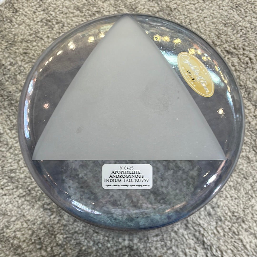 8" C+25 Apophyllite, Androgynous Indium Tall Bowl 107797 Crystal Tones® Alchemy Crystal Singing Bowl - Sacred Sound of the Soul