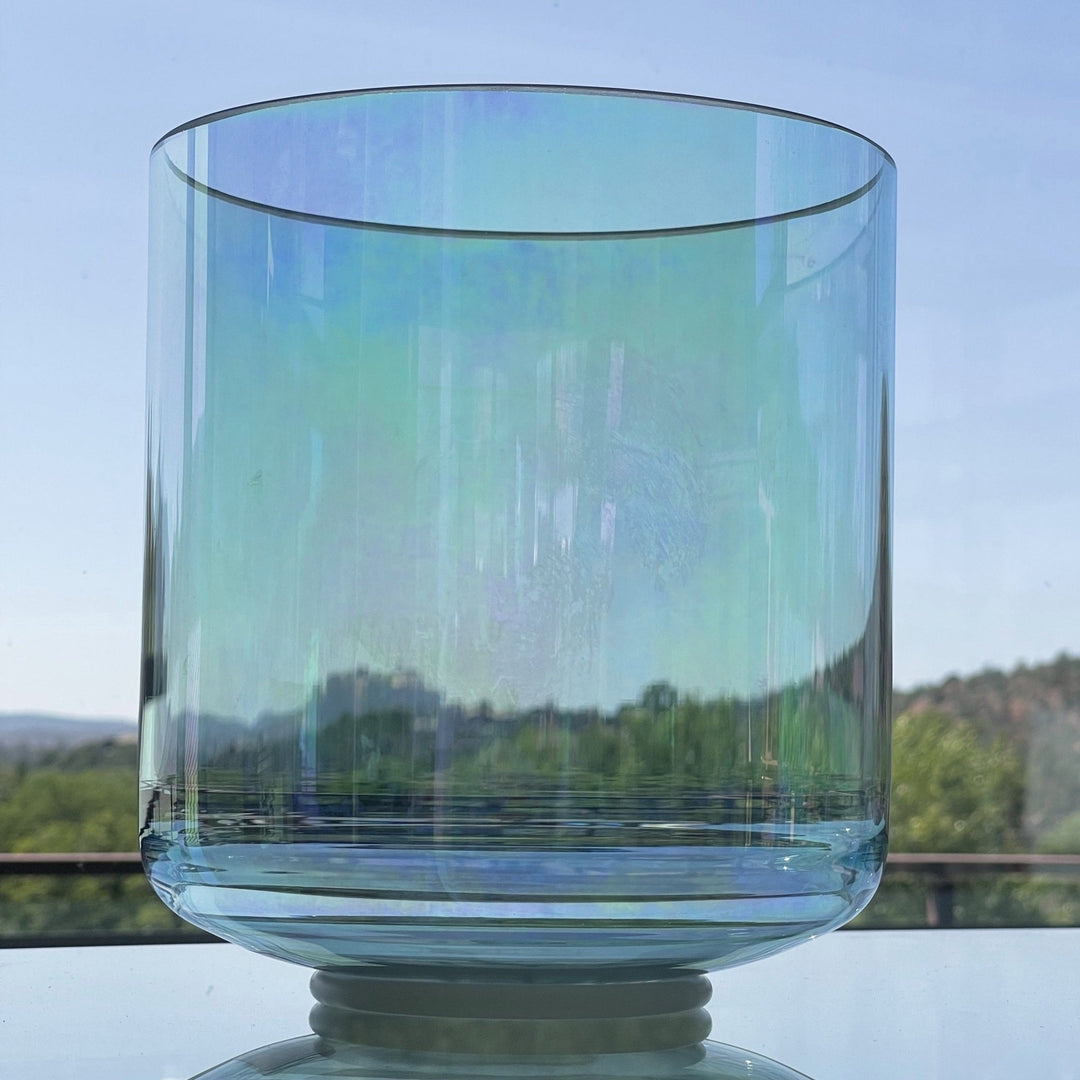 8" D-25 SuperGrade Aqua Aura Gold 94368 Crystal Tones® Alchemy Crystal Singing Bowl - Sacred Sound of the Soul