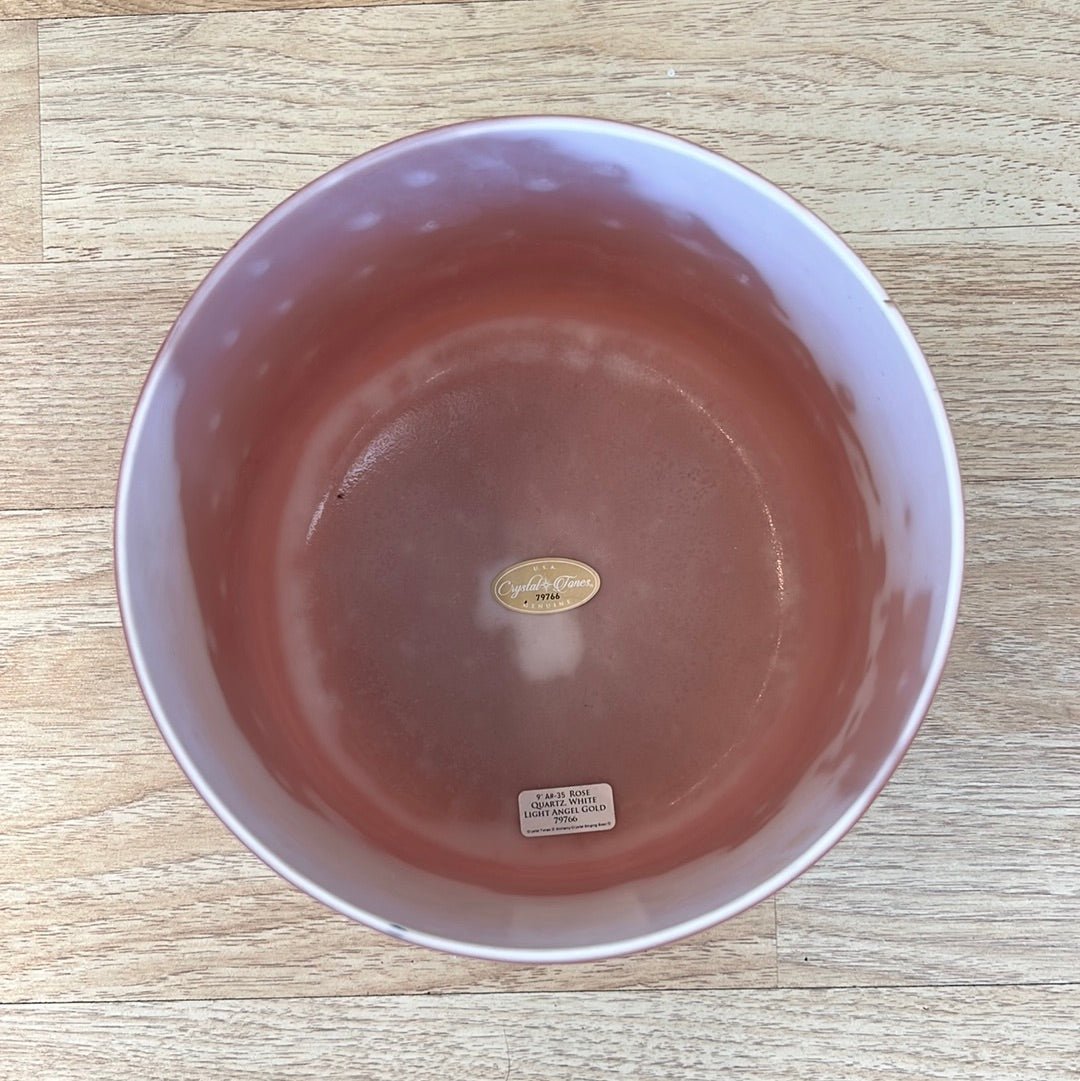 9" A-35 Rose Quartz, White Light Angel Gold 79766 Crystal Tones® Alchemy Crystal Singing Bowl - Sacred Sound of the Soul