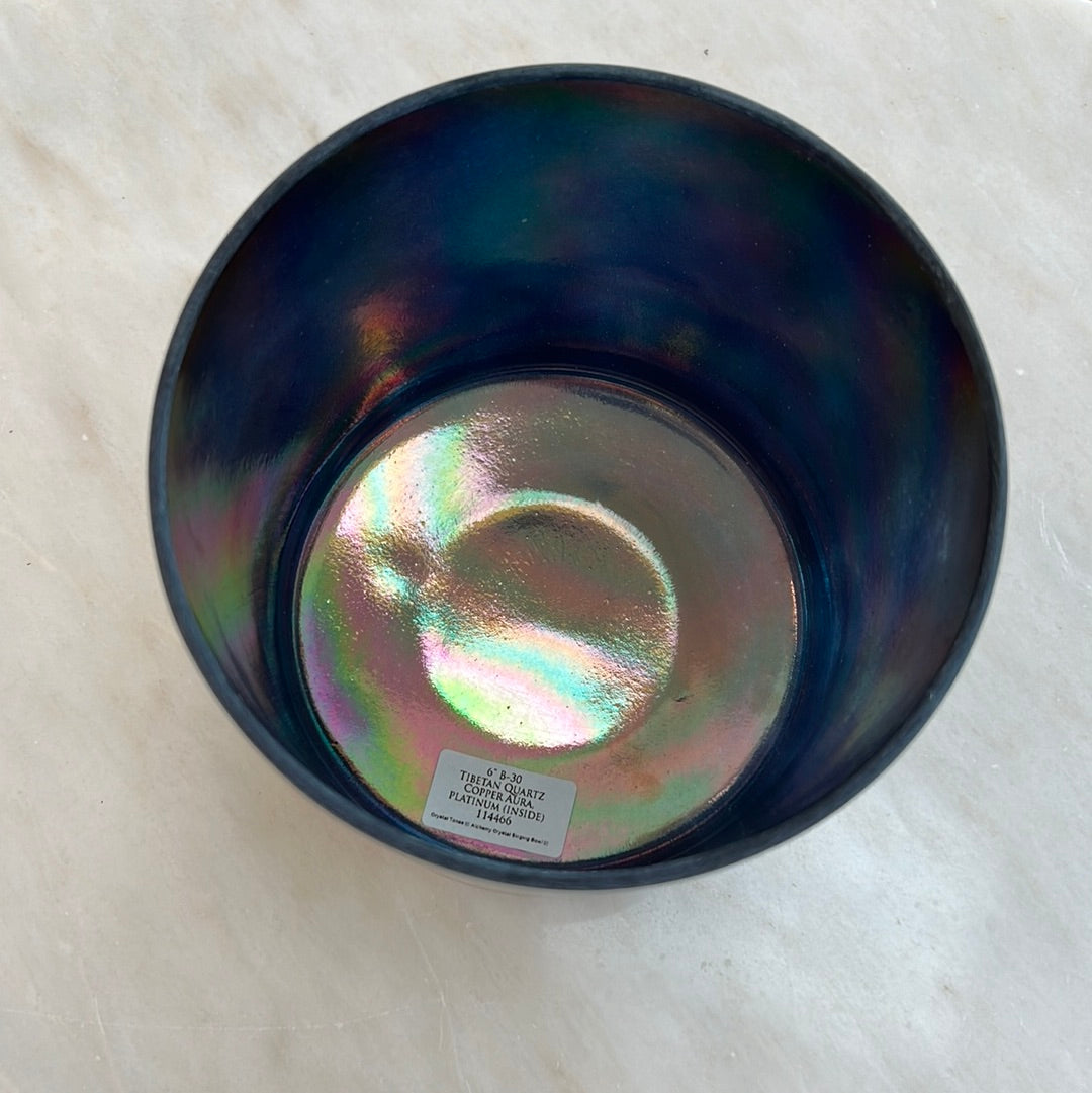 6" B-30 Tibetan Quartz Copper Aura, Platinum (inside) Bowl 114466 Crystal Tones® SEDONA